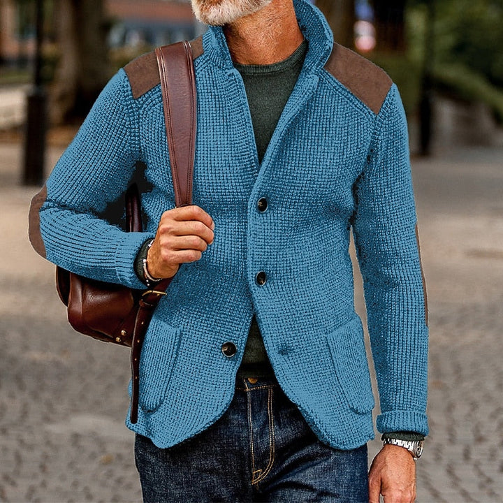 Calvrien | Homme Cardigan Tricoté Patches Suède - Image 7