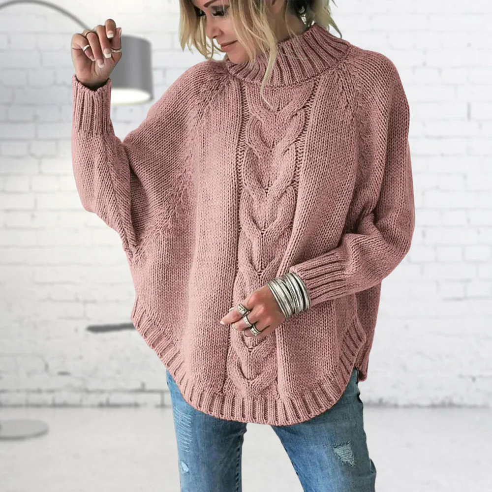 Célandre | Pull Femme Oversize Torsadé Col Montant - Light Blue - Image 2