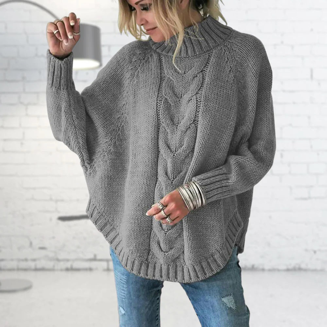 Célandre | Pull Femme Oversize Torsadé Col Montant - Light Blue - Image 3