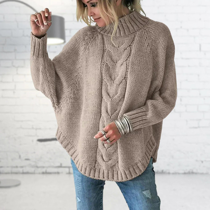 Célandre | Pull Femme Oversize Torsadé Col Montant - Light Blue - Image 4