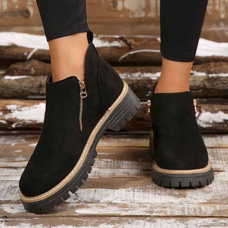Célavine | Femme Bottines Plateforme Zip Latéral - Black - Image 8