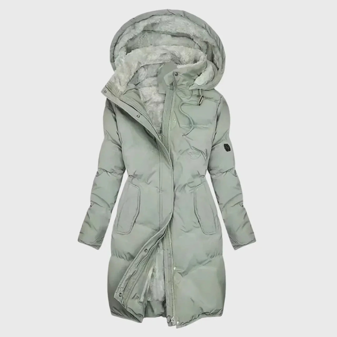 Célavorne | Femme Manteau Matelassé Capuche Doublure Polaire - Black - Image 3