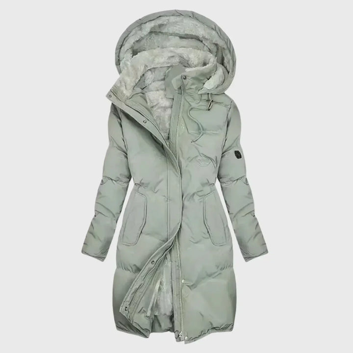 Célavorne | Femme Manteau Matelassé Capuche Doublure Polaire - Black - Image 3
