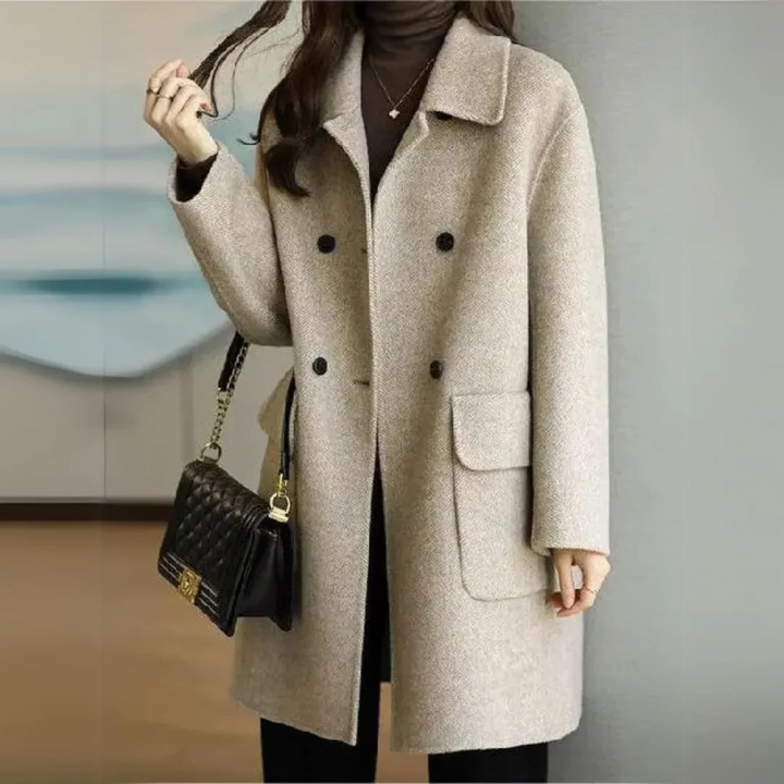 Célavorne | Manteau Femme Hiver Double Boutonnage - Black - Image 2