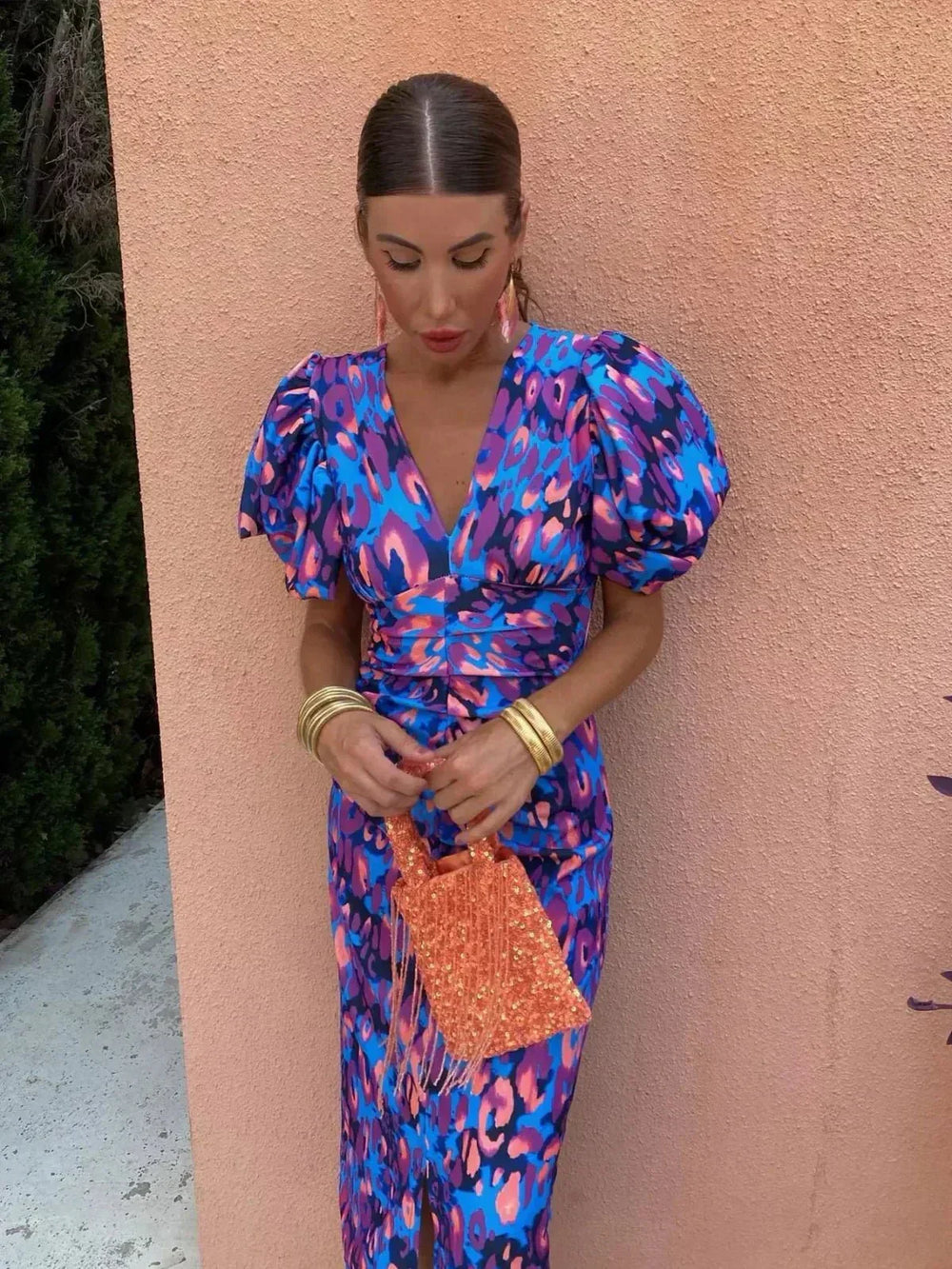 Clementine | Women's Floral Print Long Sleeve Wrap Dress - Image 2