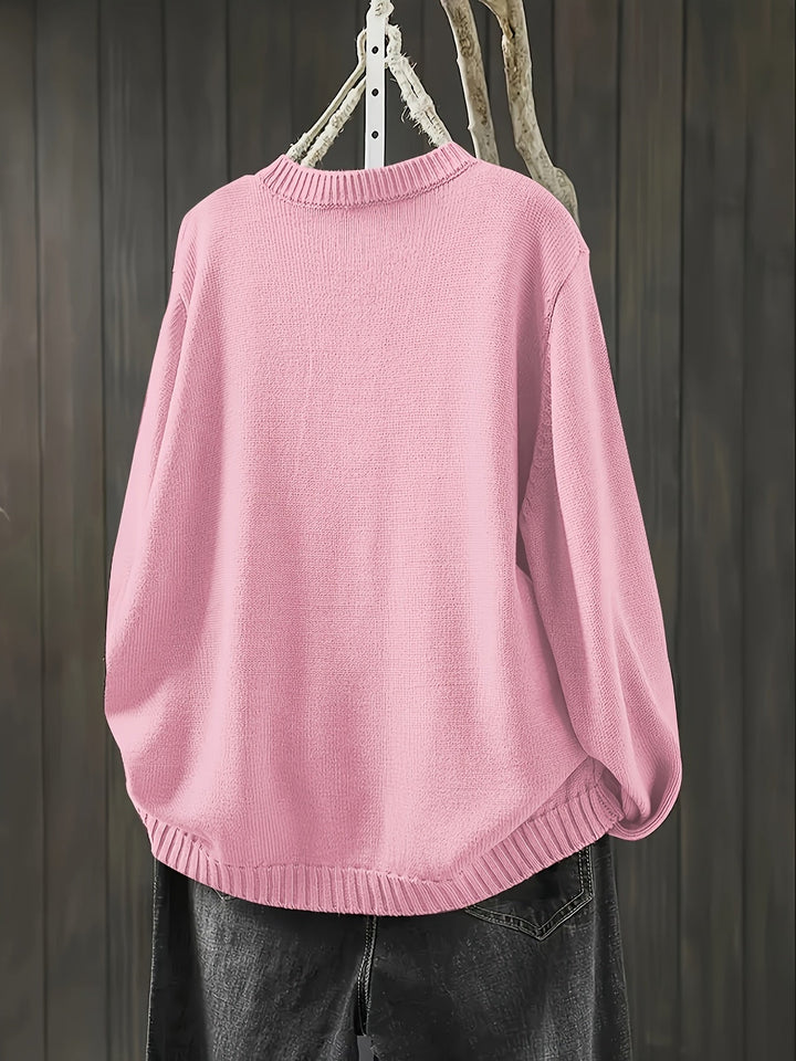 Clémyre | Femme Gilet en Maille Boutons Colorés - Pink - Image 10