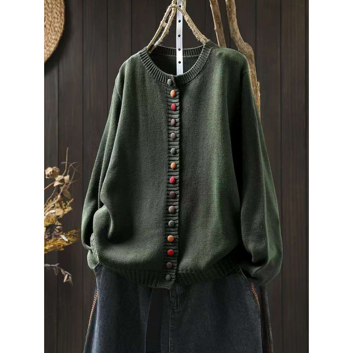 Clémyre | Femme Gilet en Maille Boutons Colorés - Pink - Image 8