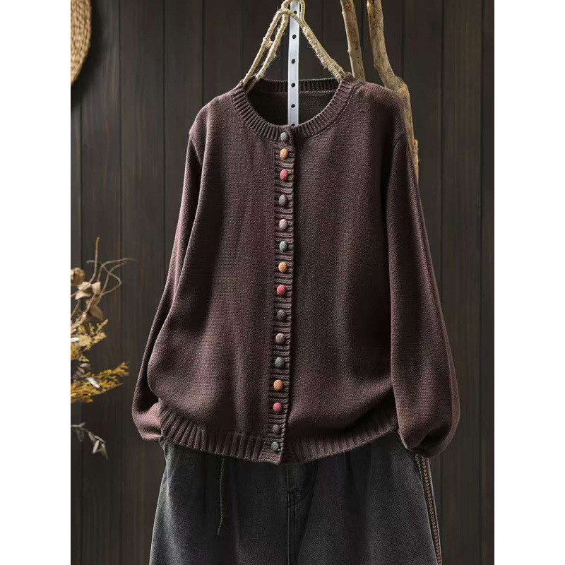 Clémyre | Femme Gilet en Maille Boutons Colorés - Pink - Image 9