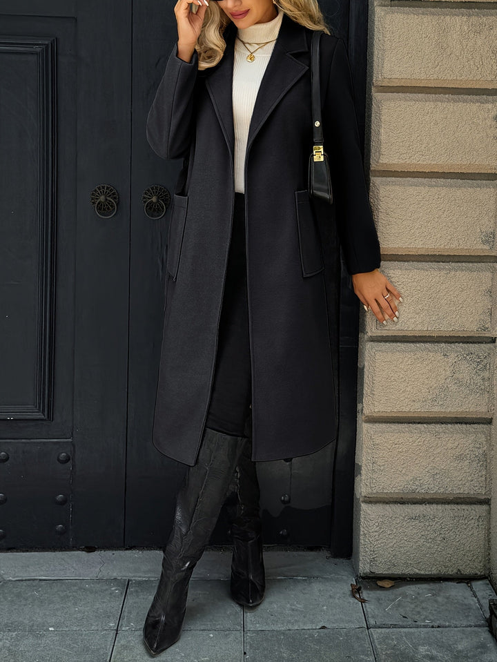 Célvane | Manteau Long Femme Ceinturé Col Revers - Camel - Image 17