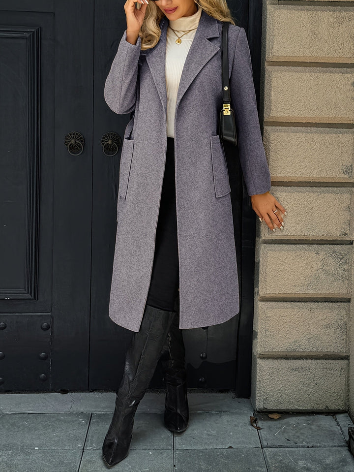 Célvane | Manteau Long Femme Ceinturé Col Revers - Camel - Image 22