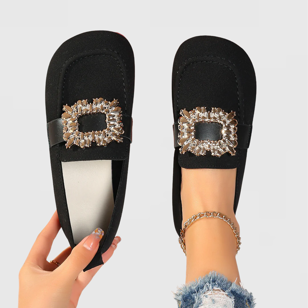 Célvarne | Mocassin Femme Loafer Orné Boucle Dorée - Image 2