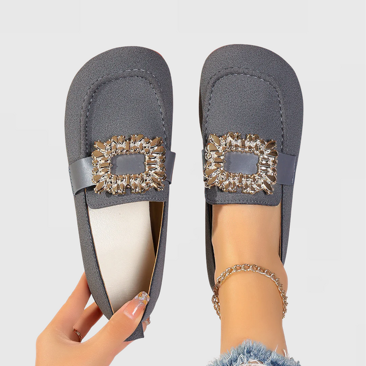 Célvarne | Mocassin Femme Loafer Orné Boucle Dorée - Image 3