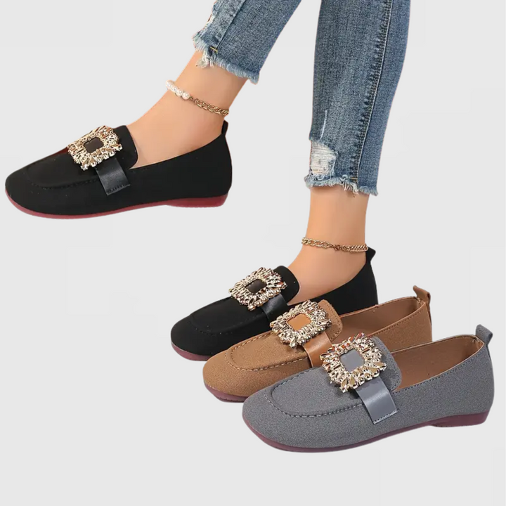 Célvarne | Mocassin Femme Loafer Orné Boucle Dorée - Image 4