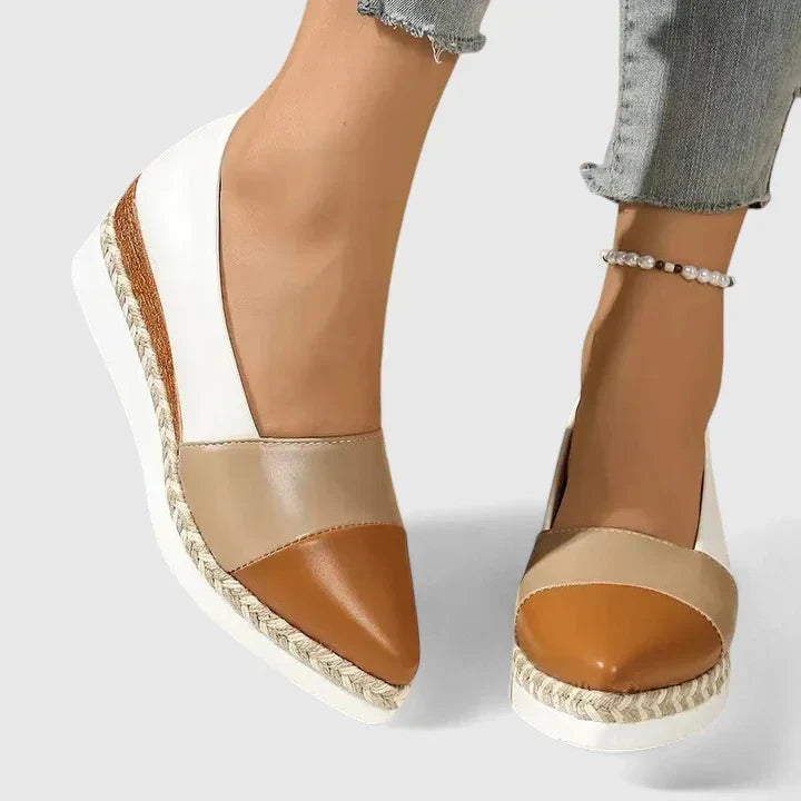 Célvire | Mocassins Compensés Femme Plateau Tressé - Image 3
