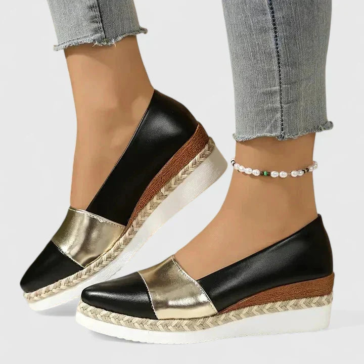 Célvire | Mocassins Compensés Femme Plateau Tressé - Image 6