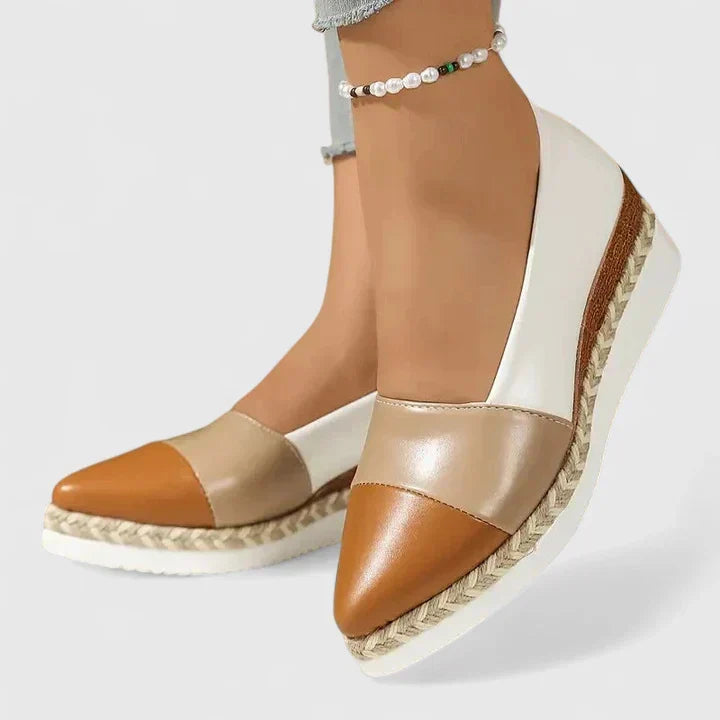 Célvire | Mocassins Compensés Femme Plateau Tressé - Image 7