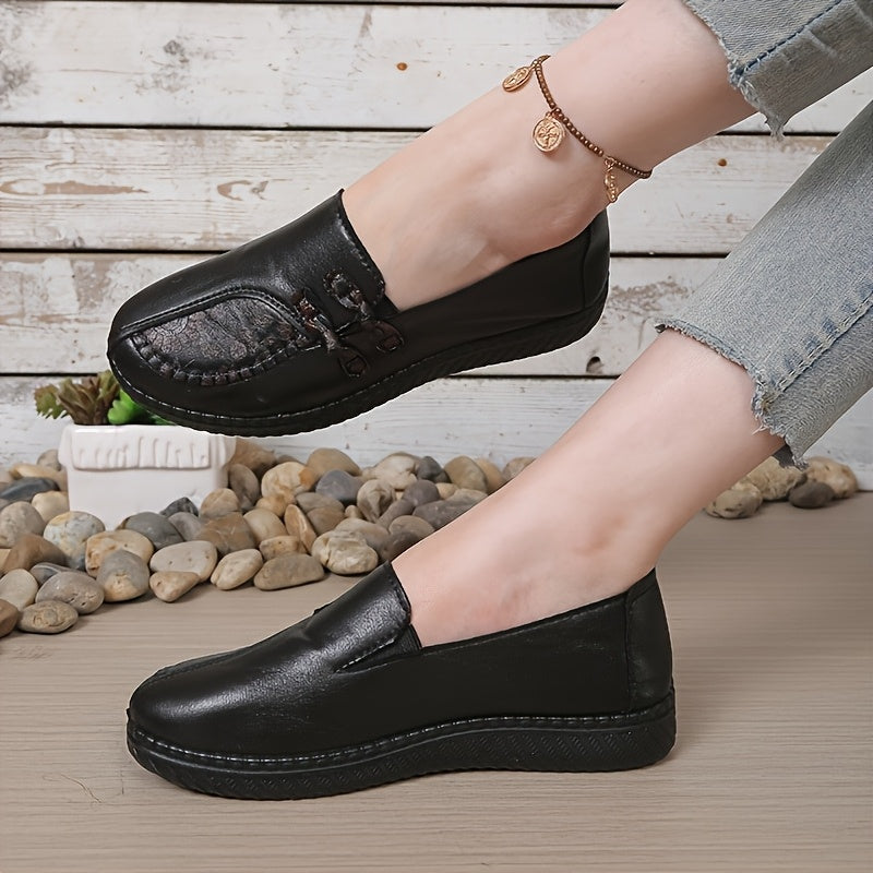 Célvore | Femme Mocassins Cuir Slip-On Semelle Souple - Burgundy - Image 3