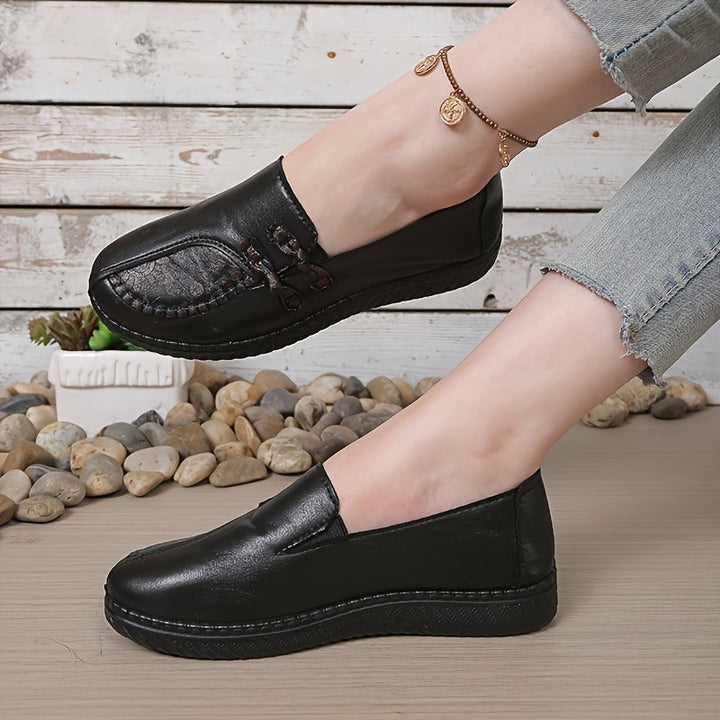 Célvore | Femme Mocassins Cuir Slip-On Semelle Souple - Burgundy - Image 3