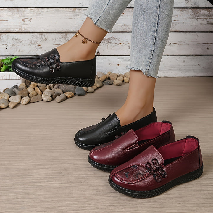 Célvore | Femme Mocassins Cuir Slip-On Semelle Souple - Burgundy - Image 6