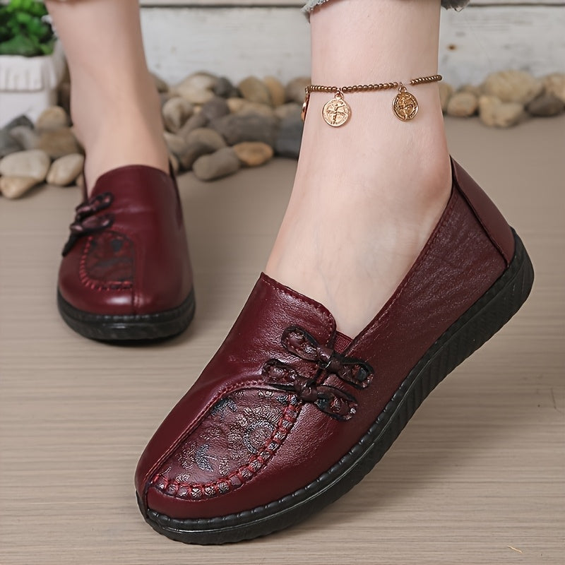 Célvore | Femme Mocassins Cuir Slip-On Semelle Souple - Burgundy - Image 9
