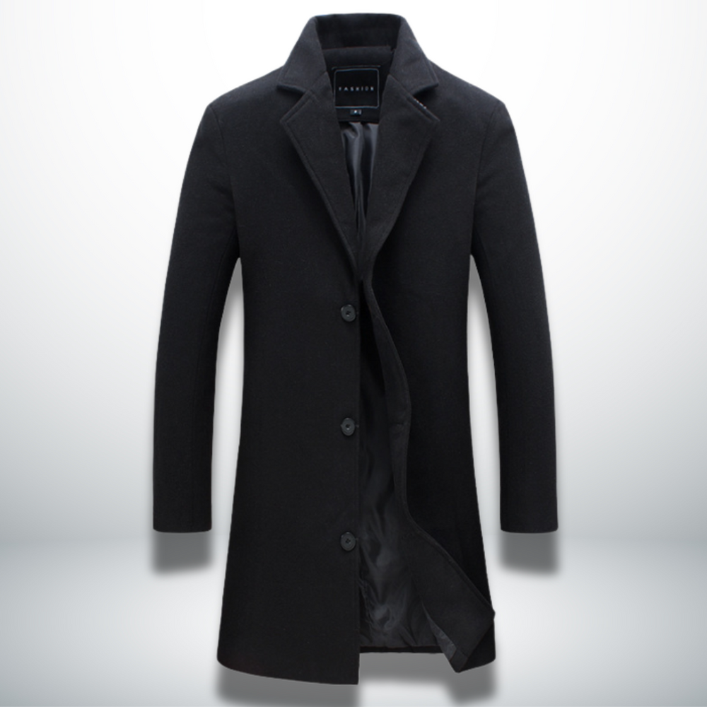 Corvaine | Homme Manteau Long Col Cranté - Camel - Image 2