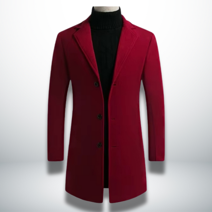 Corvaine | Homme Manteau Long Col Cranté - Camel - Image 4