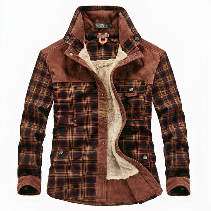 Corvan | Homme Veste Chemise à Carreaux Doublée - Image 1