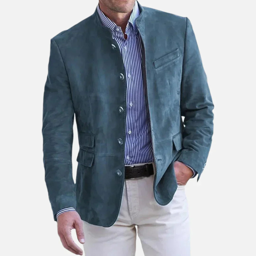 Corvand | Homme Blazer Col Officier Coupe Ajustée - Image 1