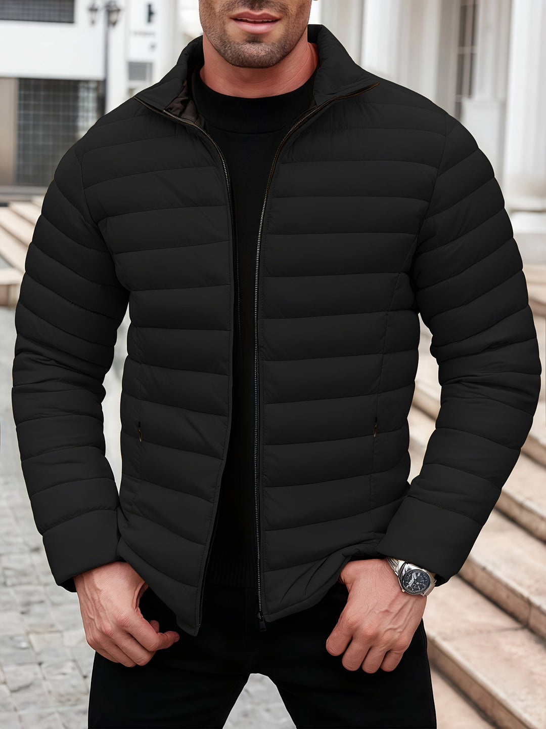 Corvant | Homme Doudoune Légère Col Montant - Mustard - Image 11