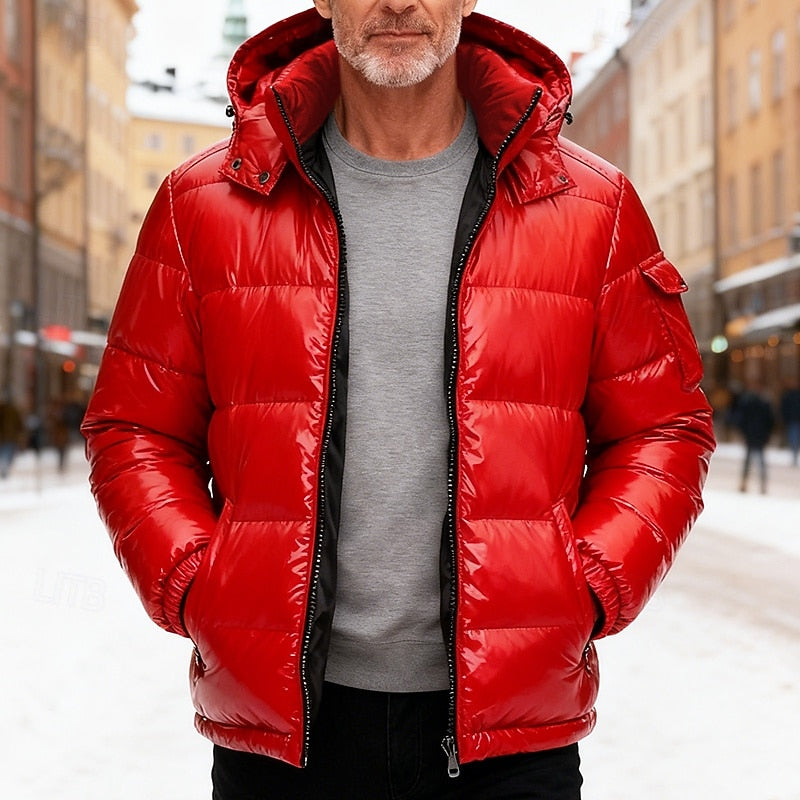 Corvien | Homme Doudoune à Capuche Hiver - Red - Image 1