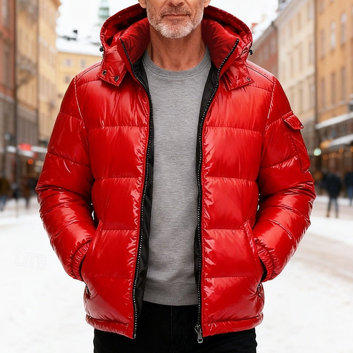 Corvien | Homme Doudoune à Capuche Hiver - Red - Image 1