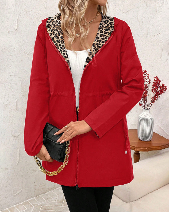 Corvèle | Manteau Réversible Femme Imprimé Léopard - Red - Image 9