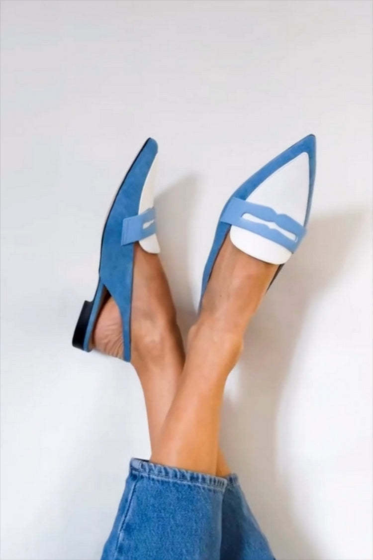 Céravelle | Mocassin Femme Bout Pointu Bicolore - Blue - Image 1