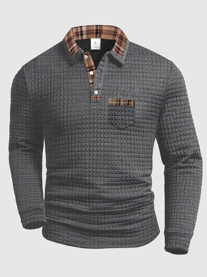 Gervois | Homme Polo Manches Longues Col Carreaux — vue 3