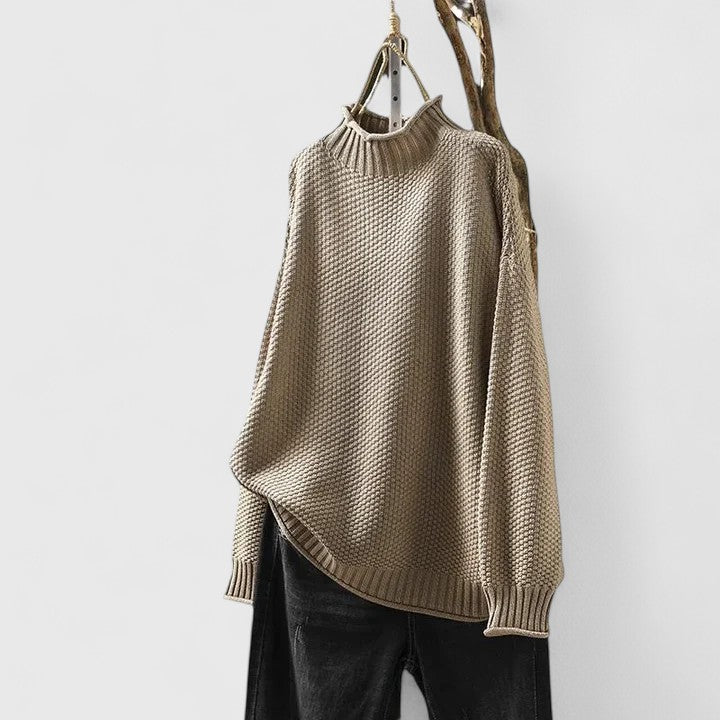 Daria | Women's Mock Neck Long Sleeve Sweater - Image 2