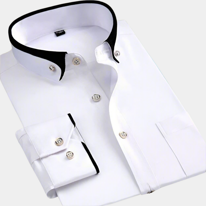 Darvec | Chemise Homme Manches Longues Col Contrasté - Image 2