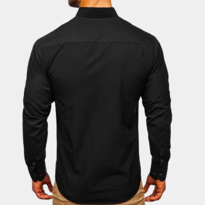 Darvec | Chemise Homme Manches Longues Col Contrasté - Image 4