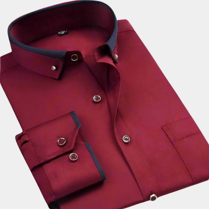 Darvec | Chemise Homme Manches Longues Col Contrasté - Image 6