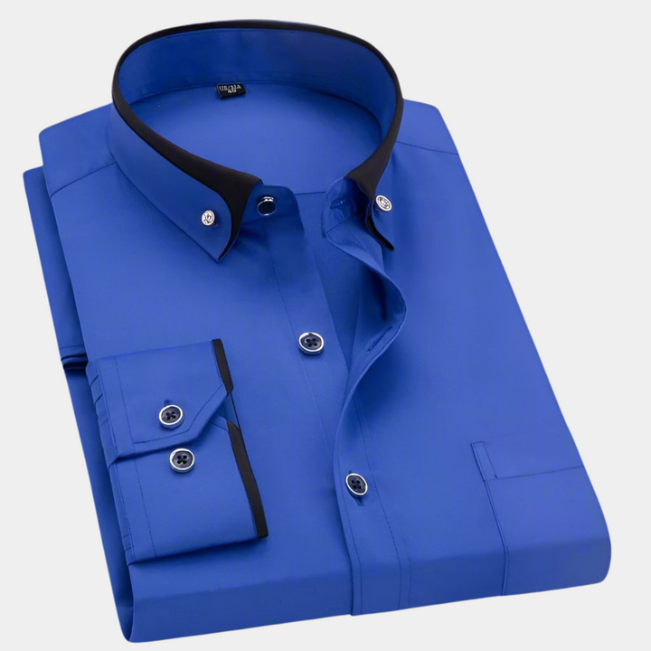 Darvec | Chemise Homme Manches Longues Col Contrasté - Image 7