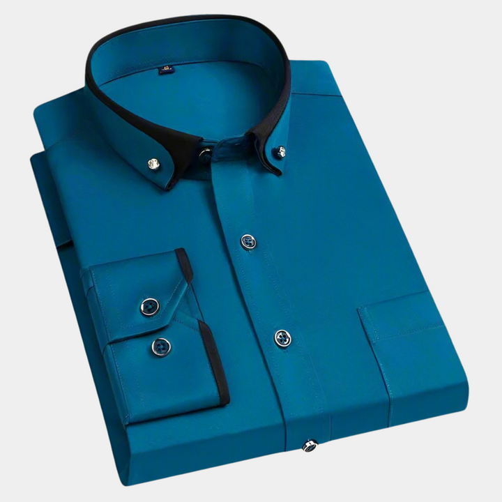 Darvec | Chemise Homme Manches Longues Col Contrasté - Image 8