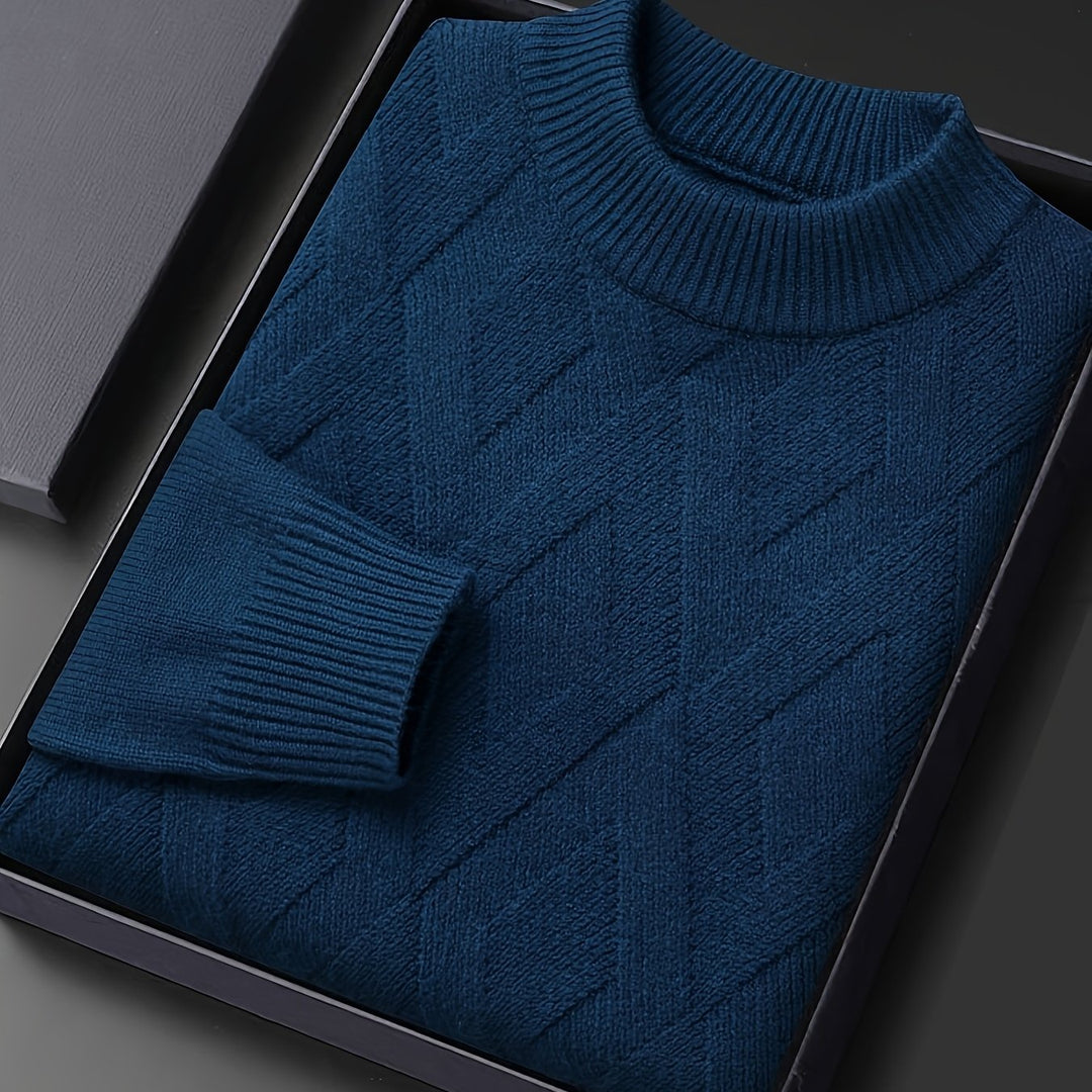 Darvec | Homme Pull Col Montant Maille Texturée - Teal - Image 1