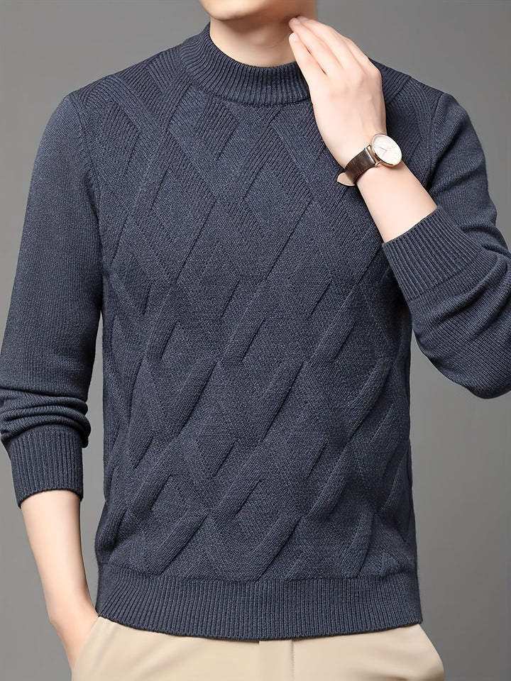 Darvec | Homme Pull Col Montant Maille Texturée - Teal - Image 11