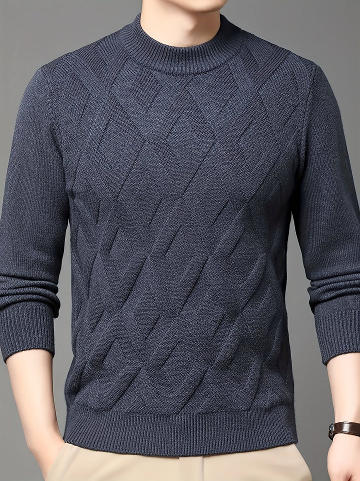 Darvec | Homme Pull Col Montant Maille Texturée - Teal - Image 12