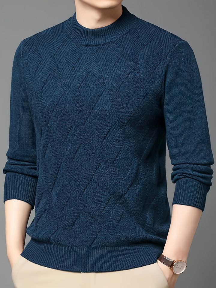 Darvec | Homme Pull Col Montant Maille Texturée - Teal - Image 4