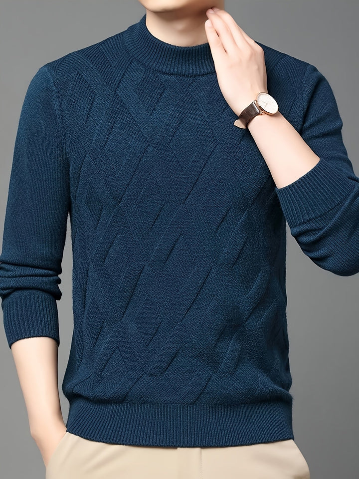 Darvec | Homme Pull Col Montant Maille Texturée - Teal - Image 5
