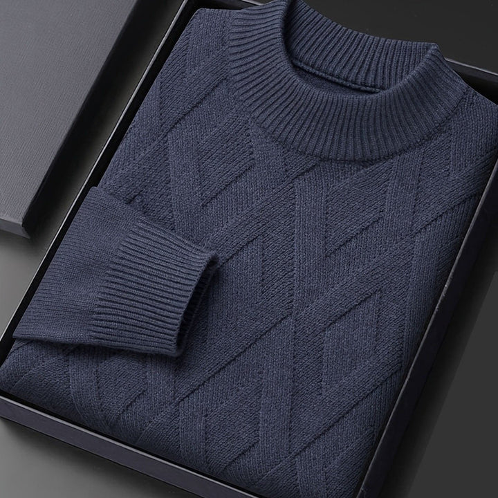 Darvec | Homme Pull Col Montant Maille Texturée - Teal - Image 7