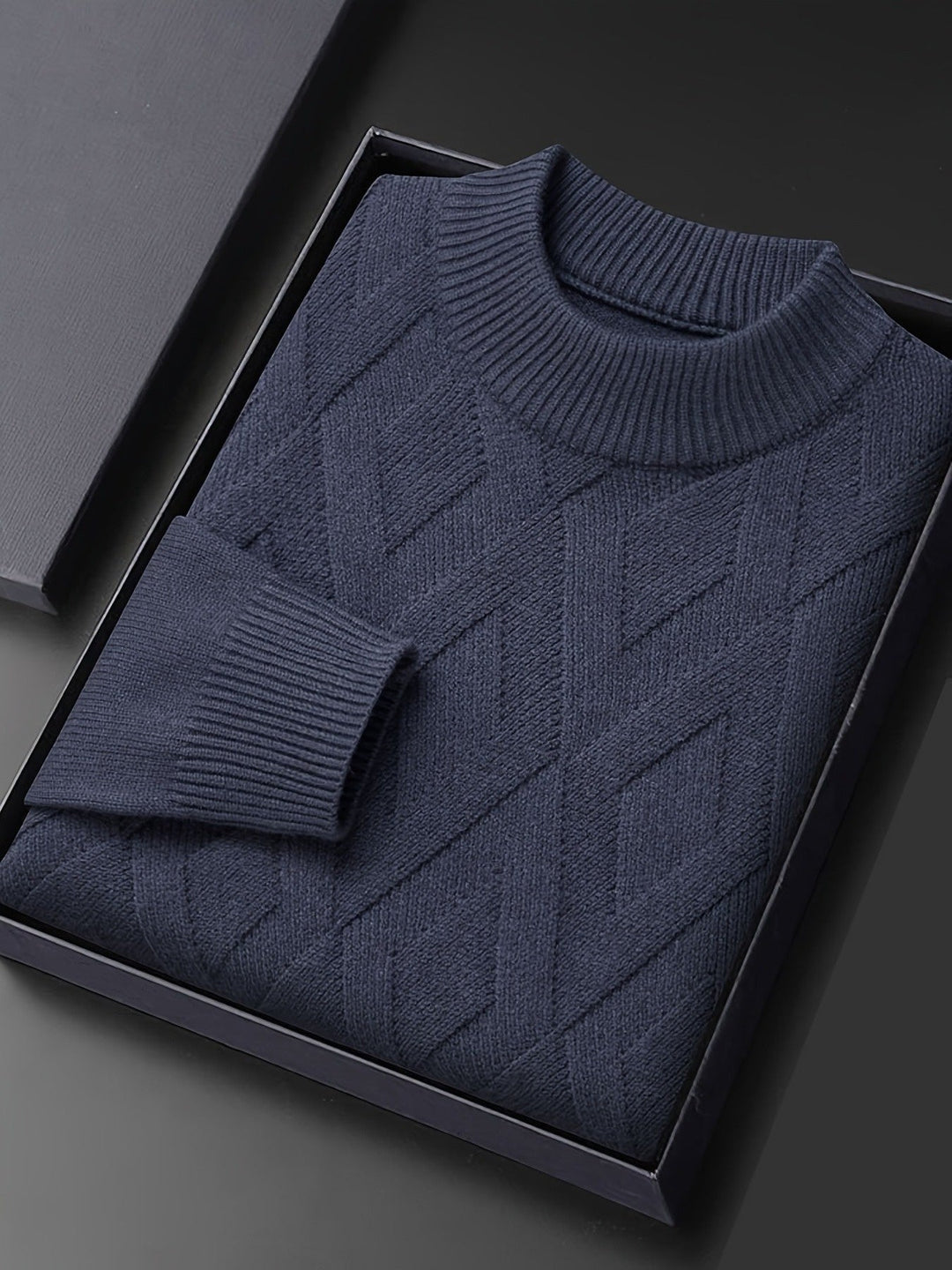 Darvec | Homme Pull Col Montant Maille Texturée - Teal - Image 8