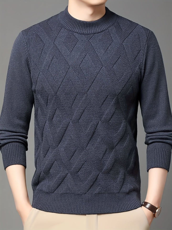 Darvec | Homme Pull Col Montant Maille Texturée - Teal - Image 9