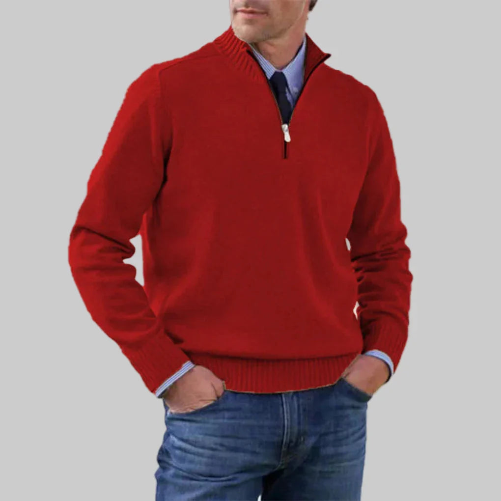 Darvell | Homme Pull Col Zippé Demi-Zip - Image 1