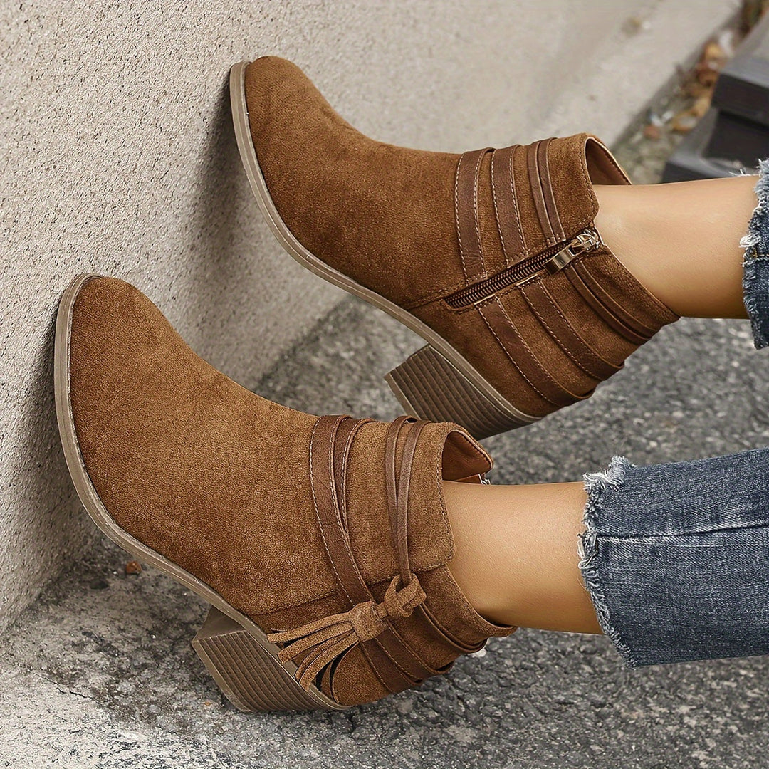 Darvelle | Femme Bottines à Talon Carré Franges - Image 13